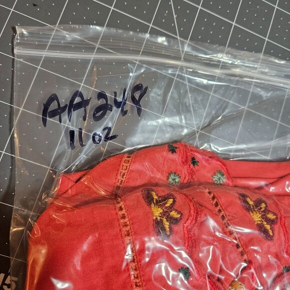 Free People Red Flower Embroidered Halter Dress Med Boho Summer Beachy Festival - Picture 9 of 14